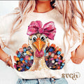 Turkey with Pink Bow