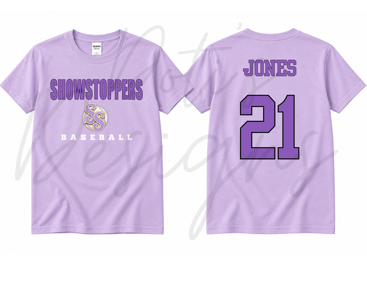 Showstoppers Baseball on Purple - CUSTOM