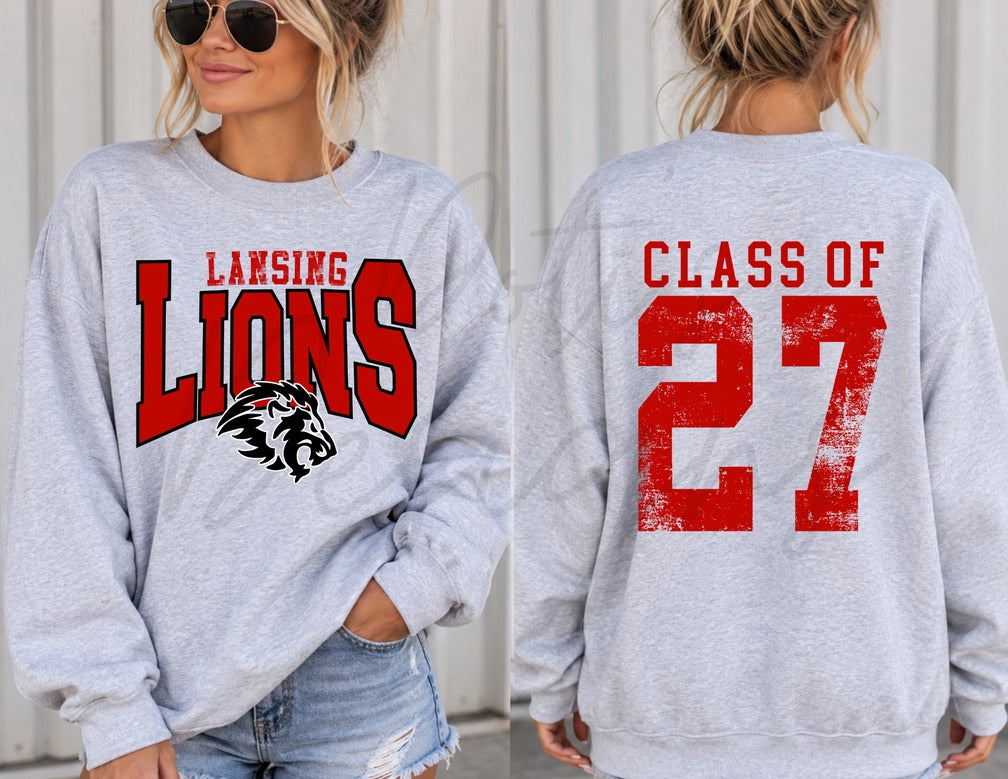 Lansing Lions - Retro School Mascot