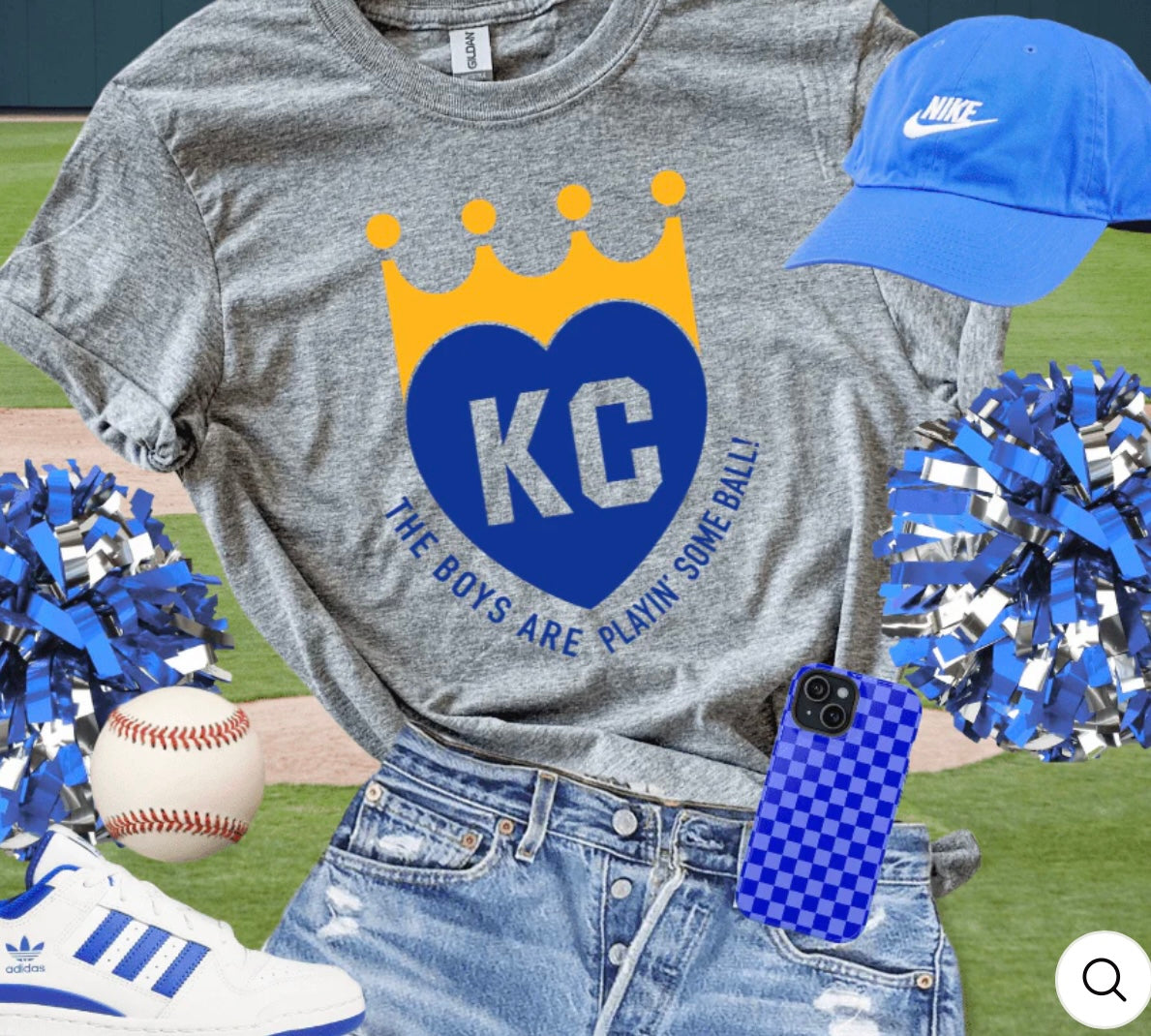 KC Baseball Heart crown