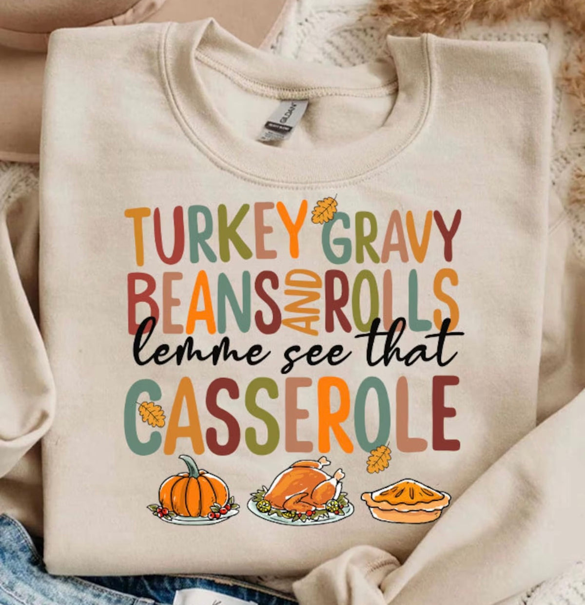 Turkey Gravy Beans and Rolls