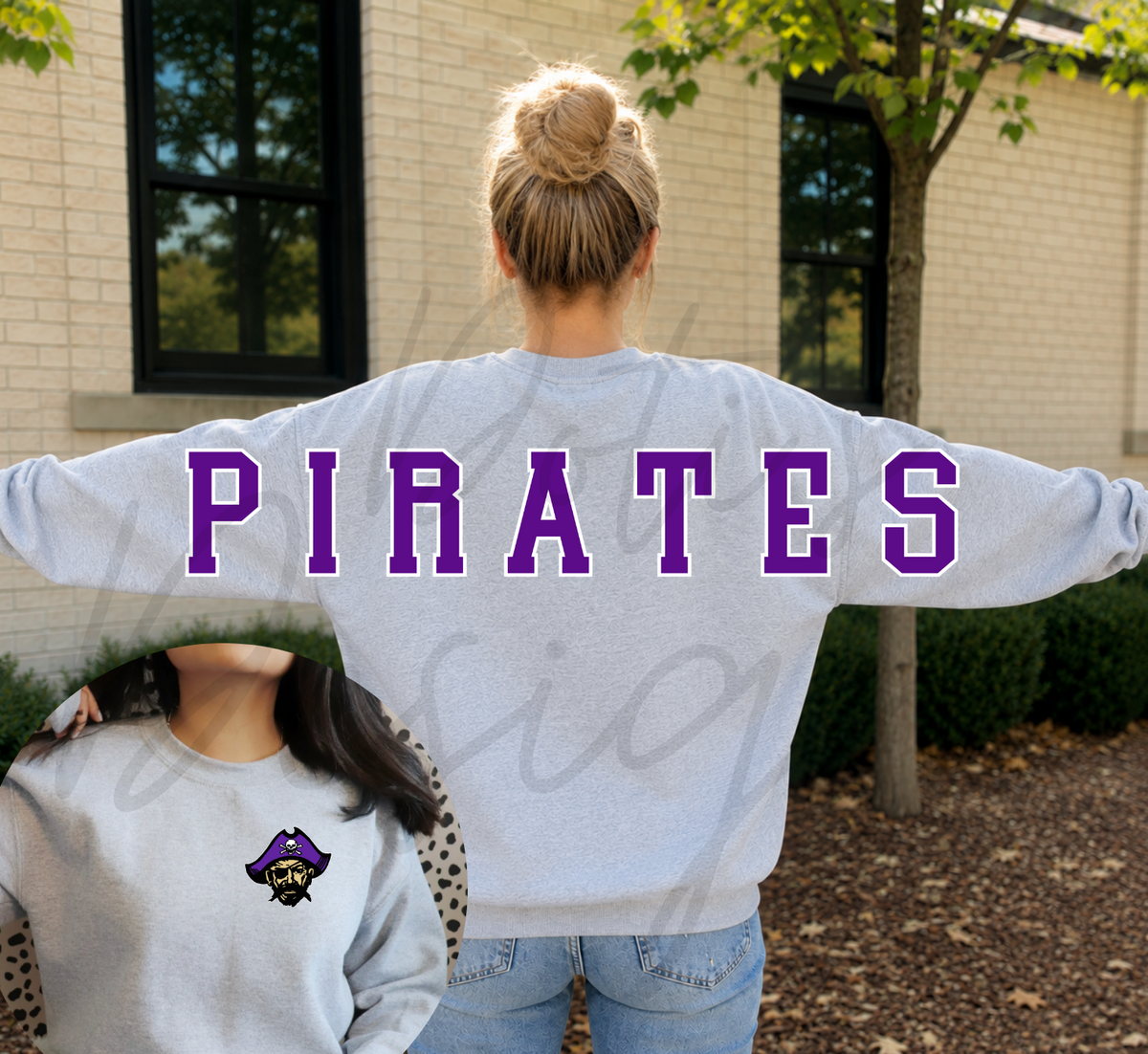 Pirates Varsity Sweatshirt - Back/Pocket Design