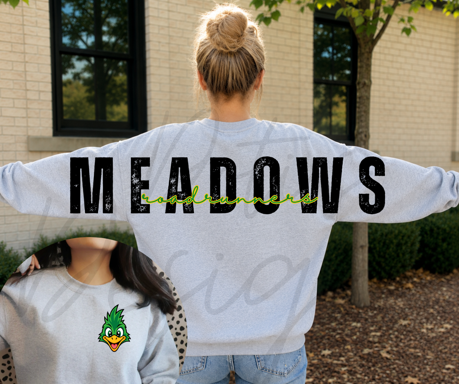 Meadows Roadrunners Varsity Sweatshirt - Back/Pocket Design