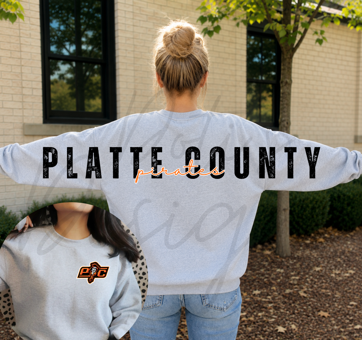 PC Pirates Varsity Sweatshirt - Back/Pocket Design