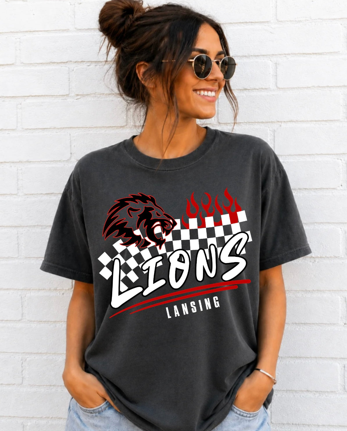 Lansing Lions Checkered T-Shirt