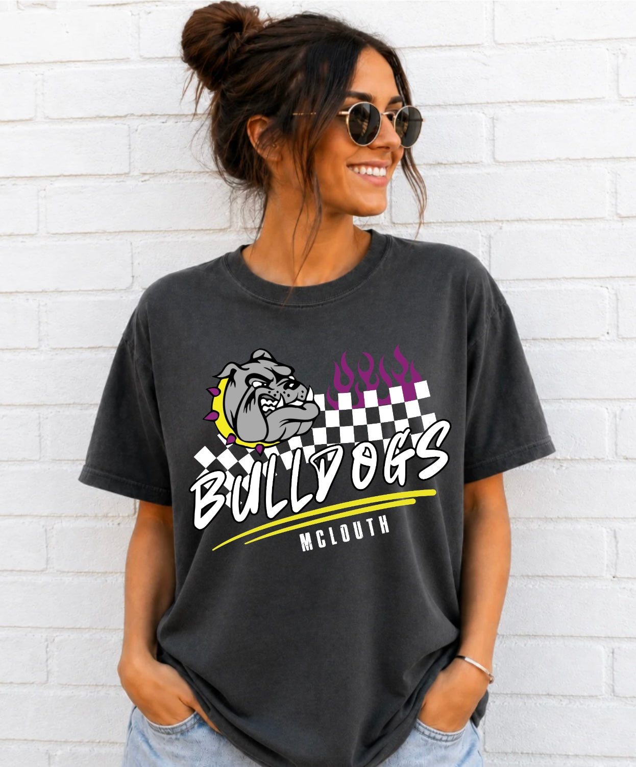 McLouth Bulldogs Checkered T-Shirt