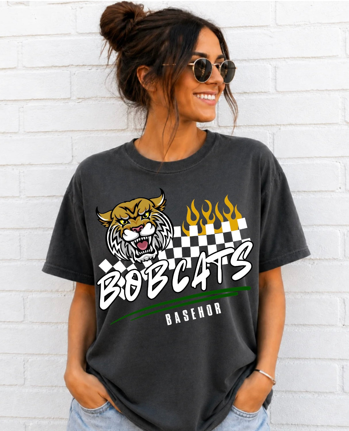 Basehor Bobcats Checkered T-Shirt