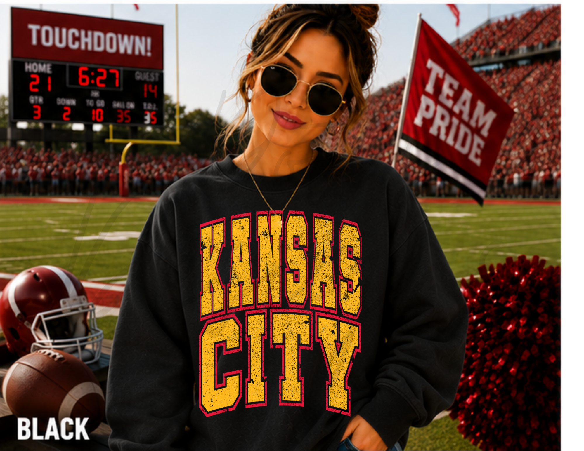 Kansas City Varsity Letters RED/GOLD