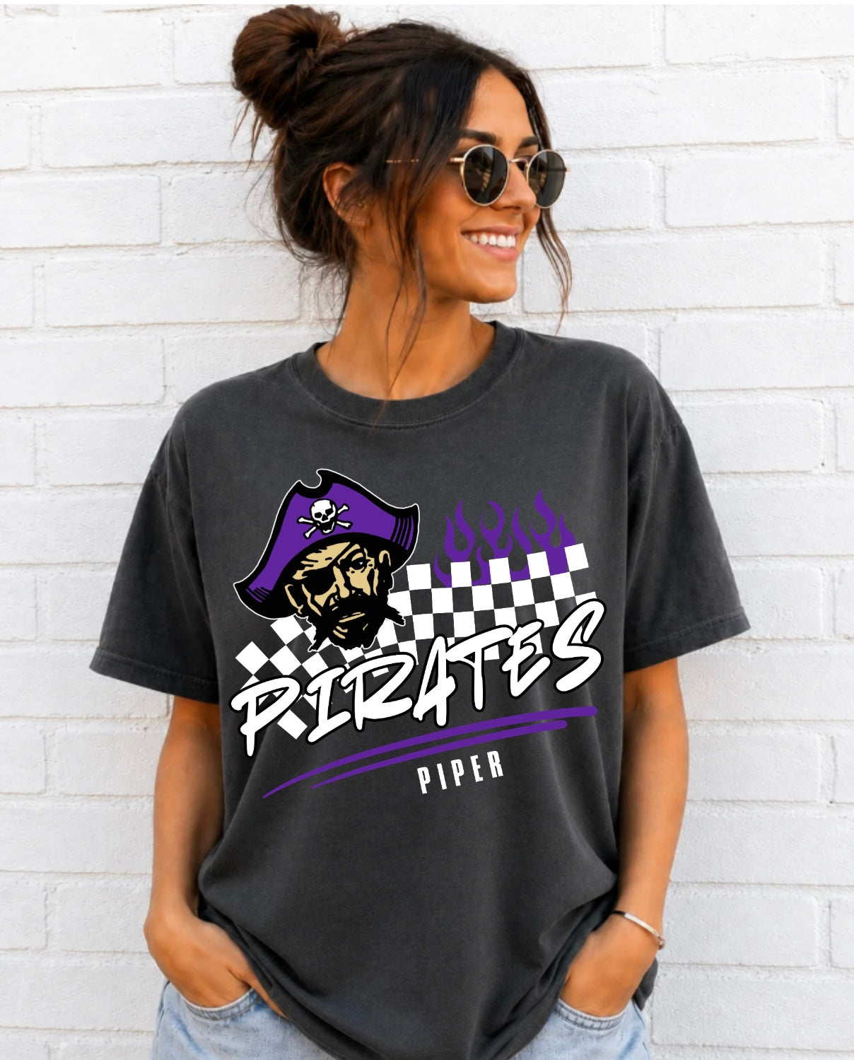 Piper Pirates Checkered T-Shirt