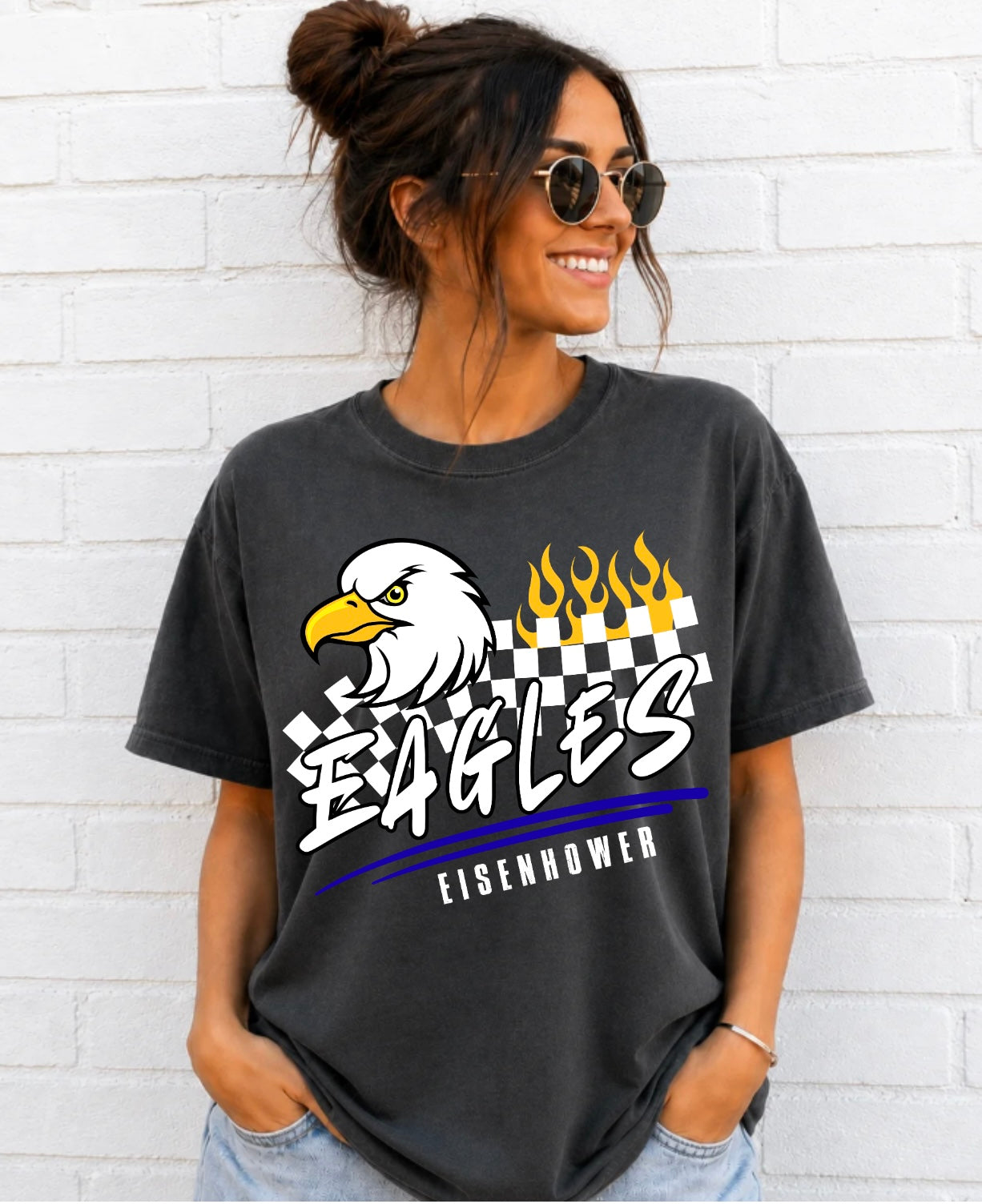 Eisenhower Eagles Checkered T-Shirt
