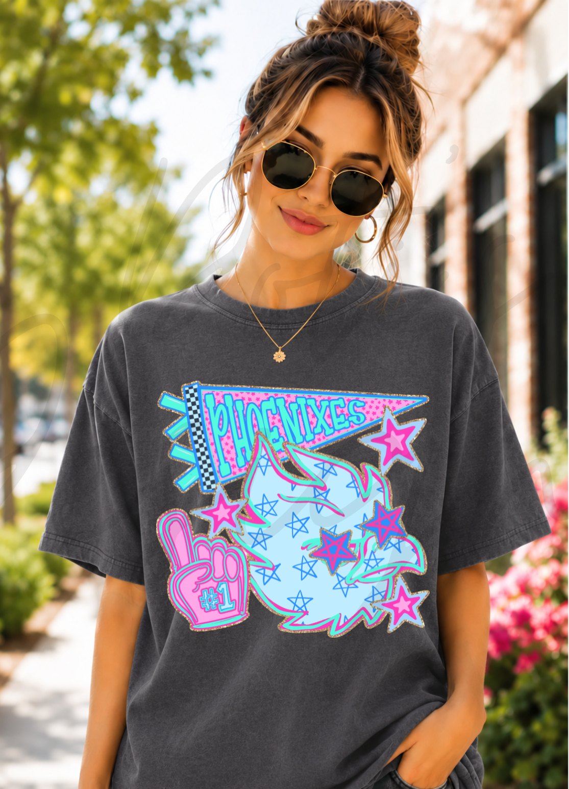 Phoenix Glitter Doodle Pennant