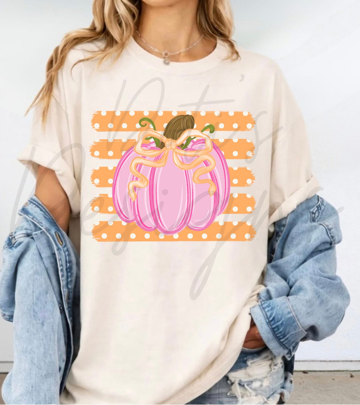 Polka Dot Stripes, Pink Pumpkin