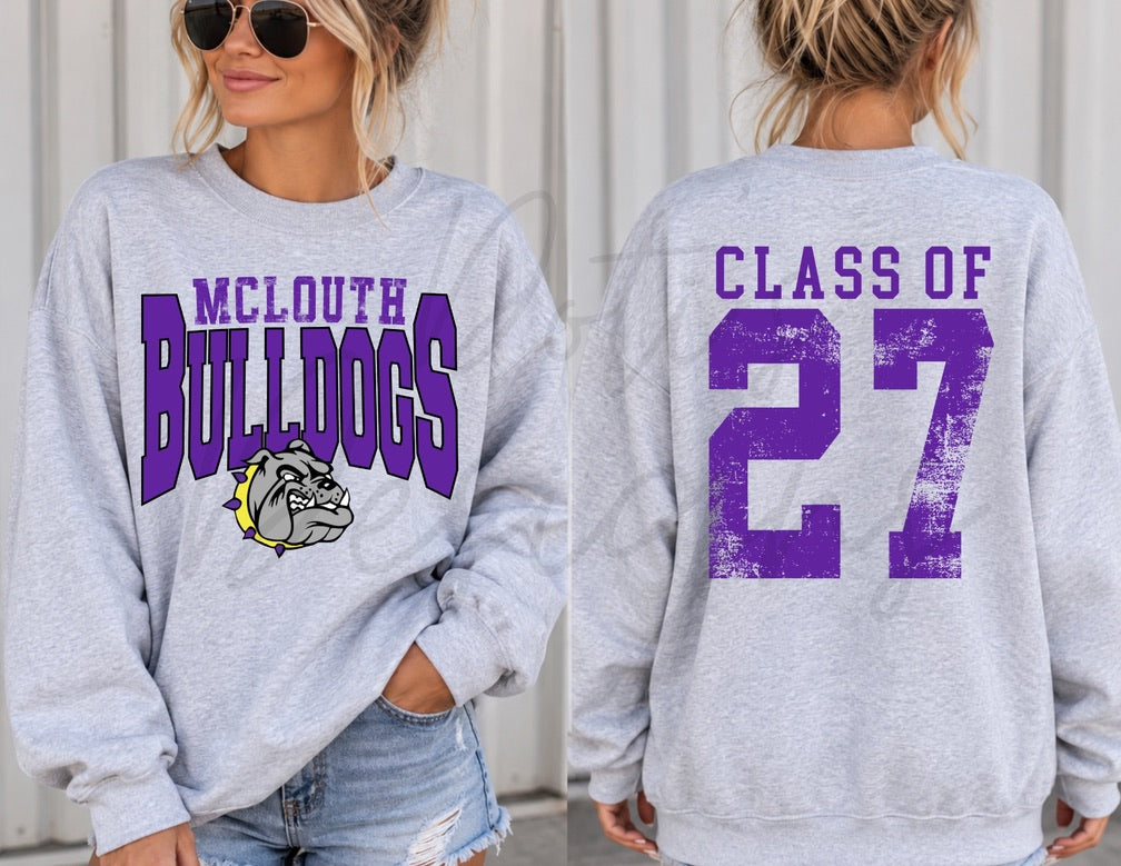 McLouth Bulldogs - Retro School Mascot