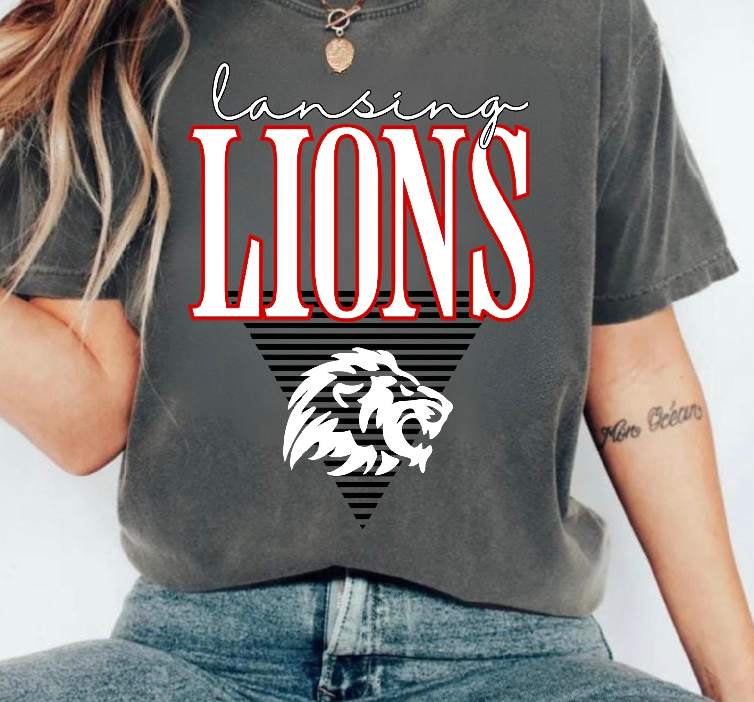 Lansing Lions Retro Geometric