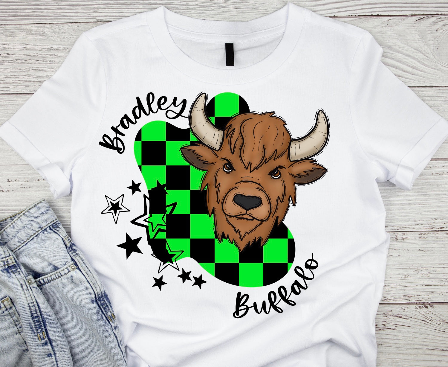 Green/Black Checkered Buffalo