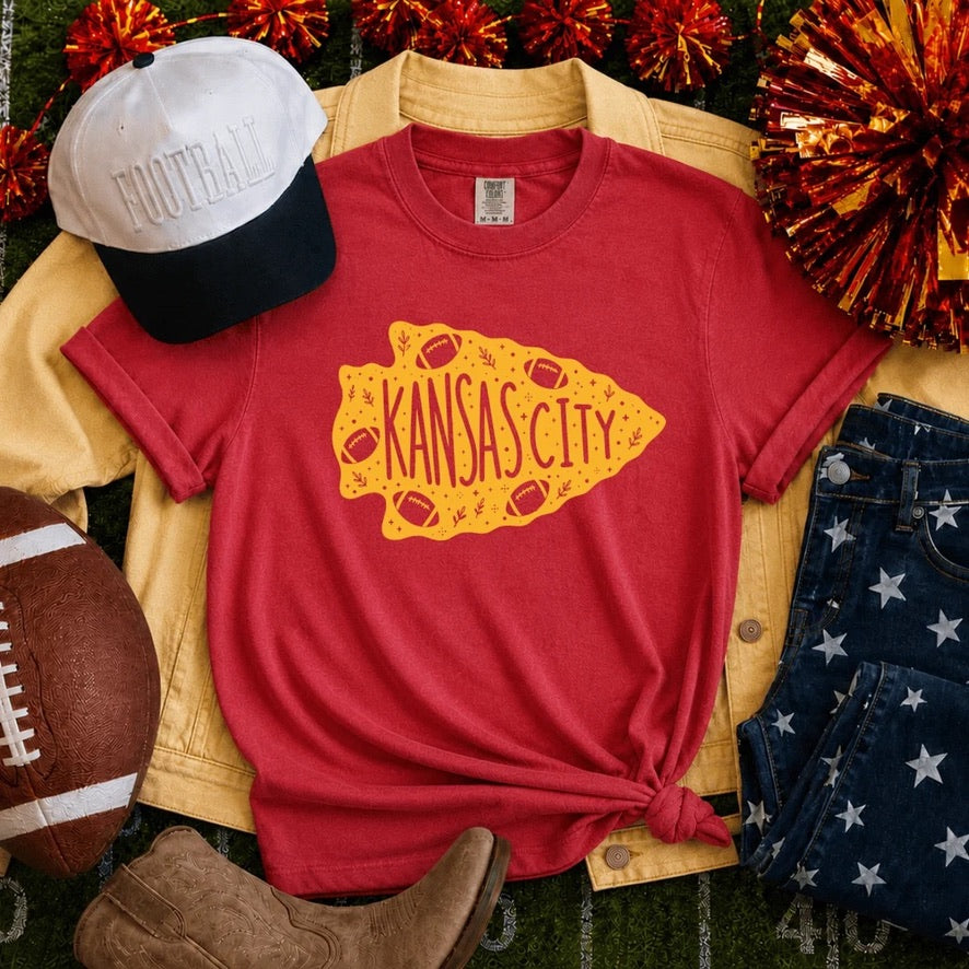 Kansas City Arrowhead on Red