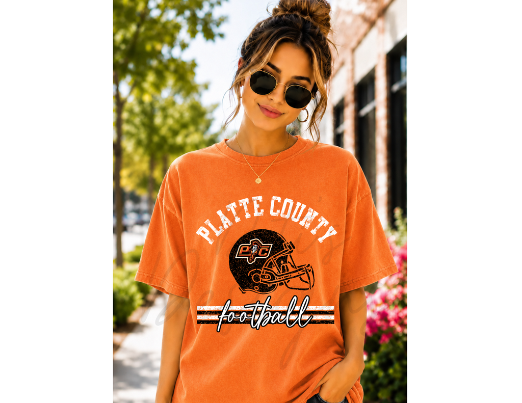 Distressed Platte County Football