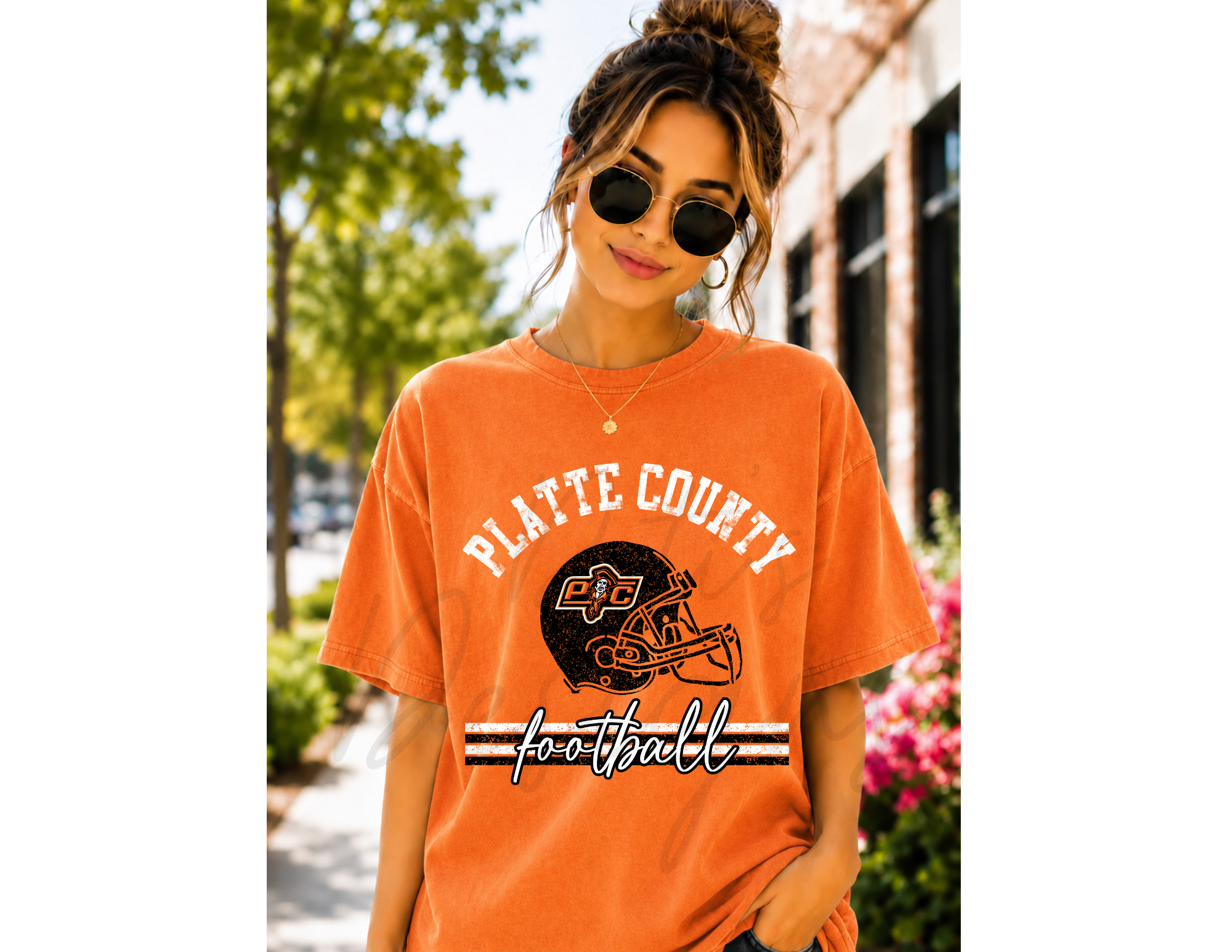 Distressed Platte County Football