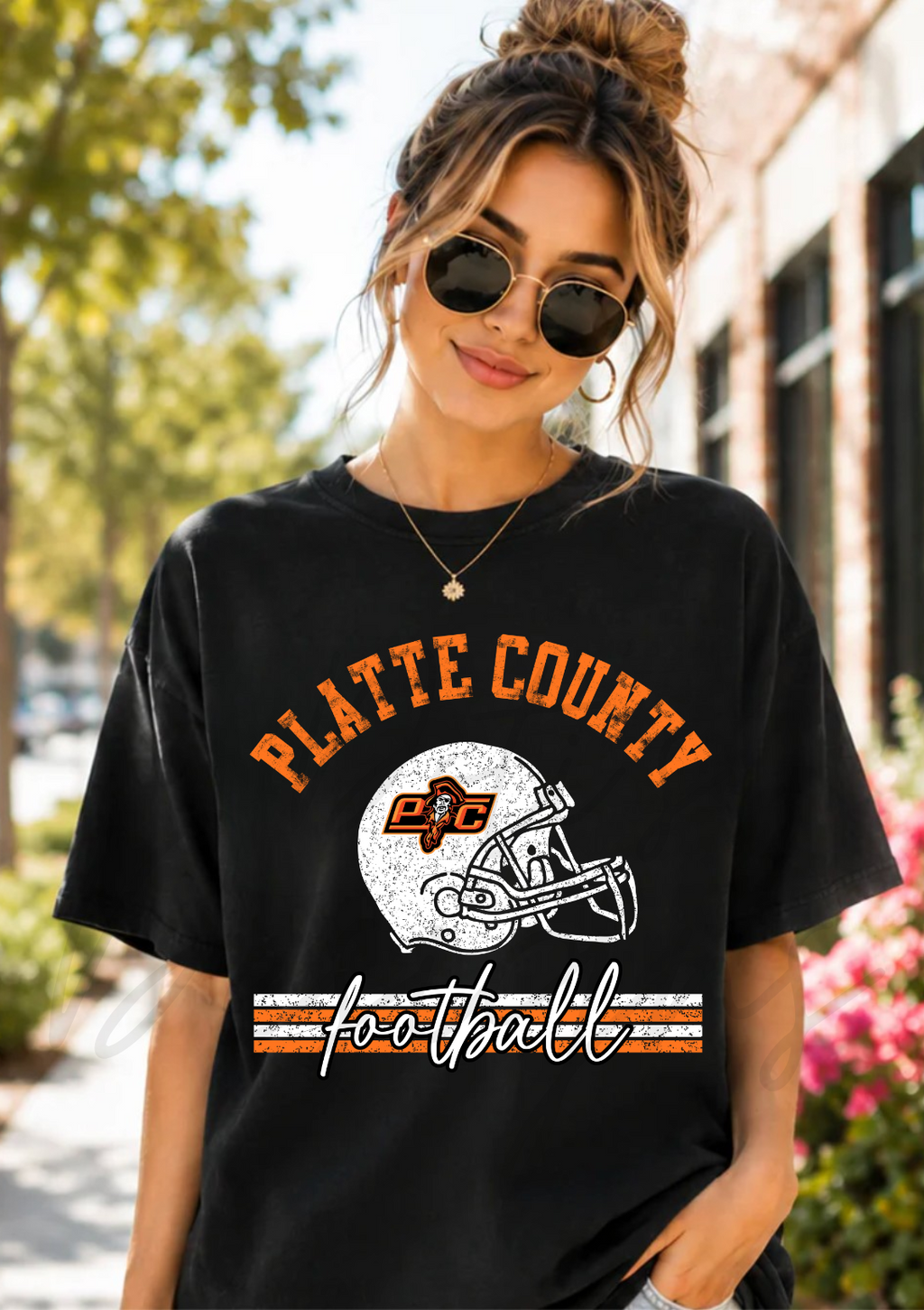 Distressed Platte County Football