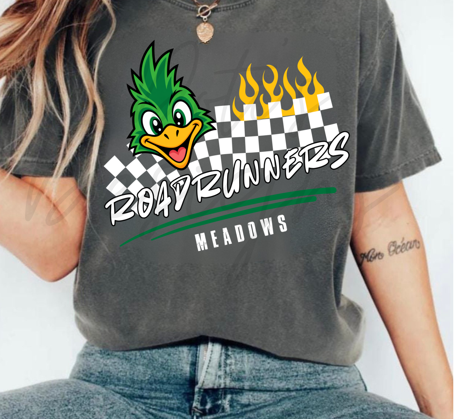 Meadows Roadrunners Checkered T-Shirt