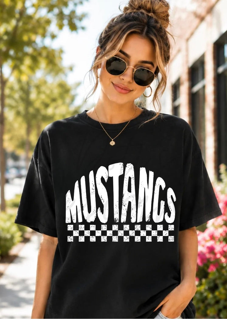 Mustangs Checkered Mascot