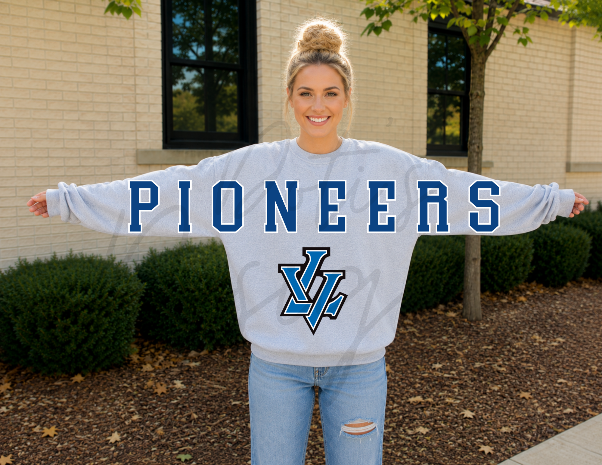 Pioneers Varsity Sweatshirt - Front Design
