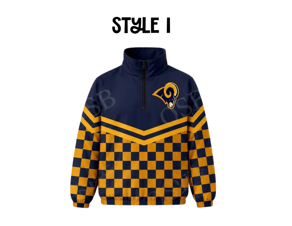 Pleasant Ridge Rams Quarter Zip Windbreaker PRE-ORDER