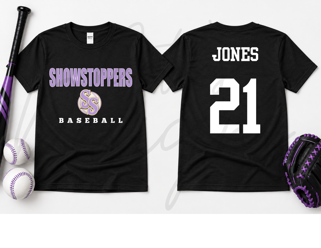 Showstoppers Baseball on Black - CUSTOM