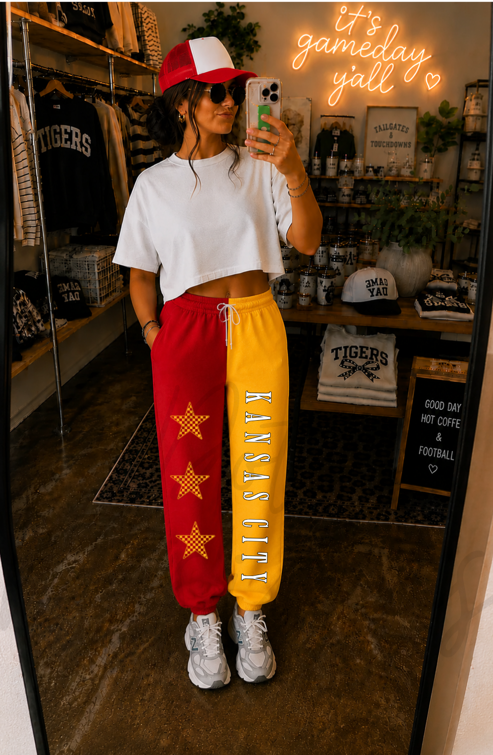 **PRE-ORDER** KC Split Sweatpants RED/GOLD