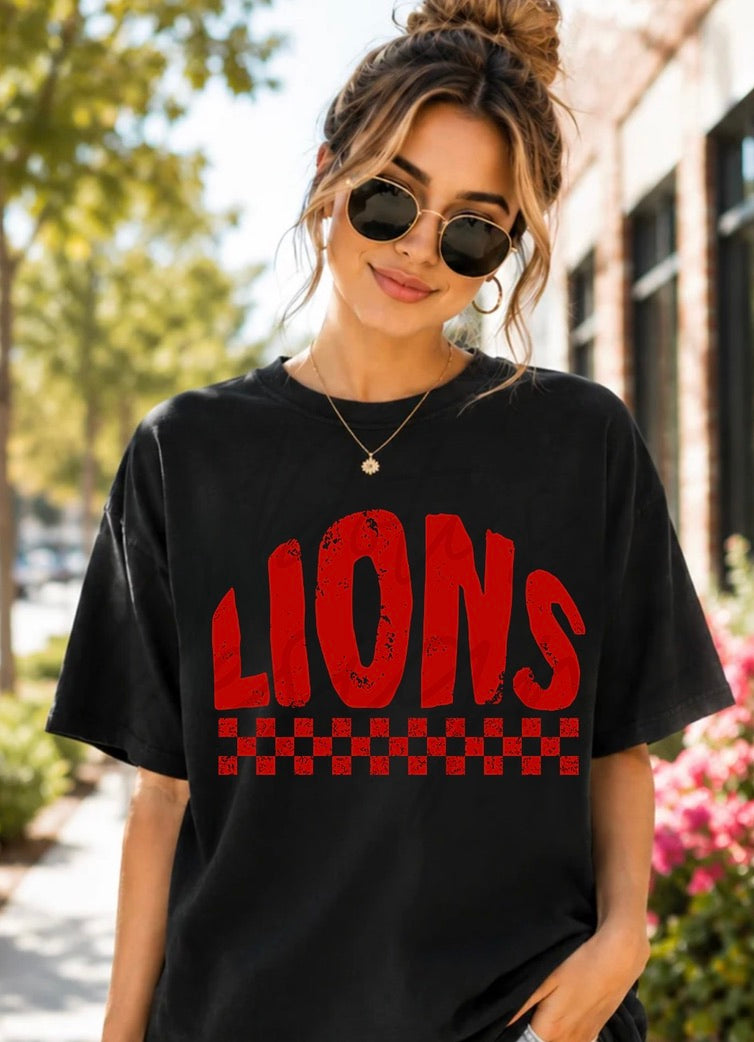 Lions Checkered Mascot