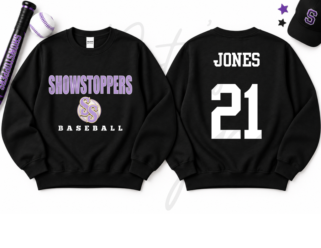 Showstoppers Baseball on Black - CUSTOM