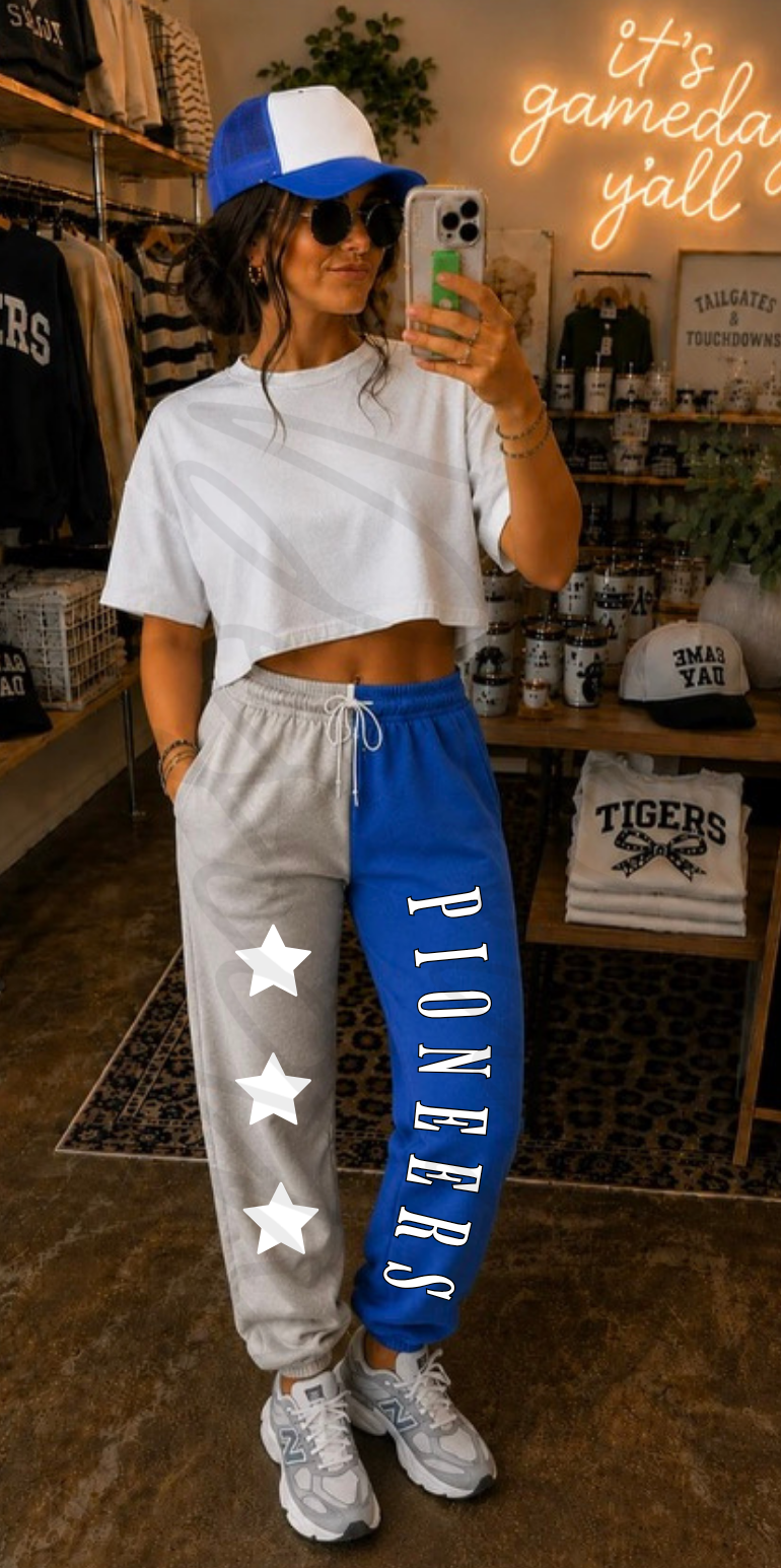 **PRE-ORDER** Pioneer Split Sweatpants BLUE/GREY