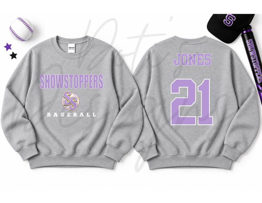 Showstoppers Baseball on Grey - CUSTOM