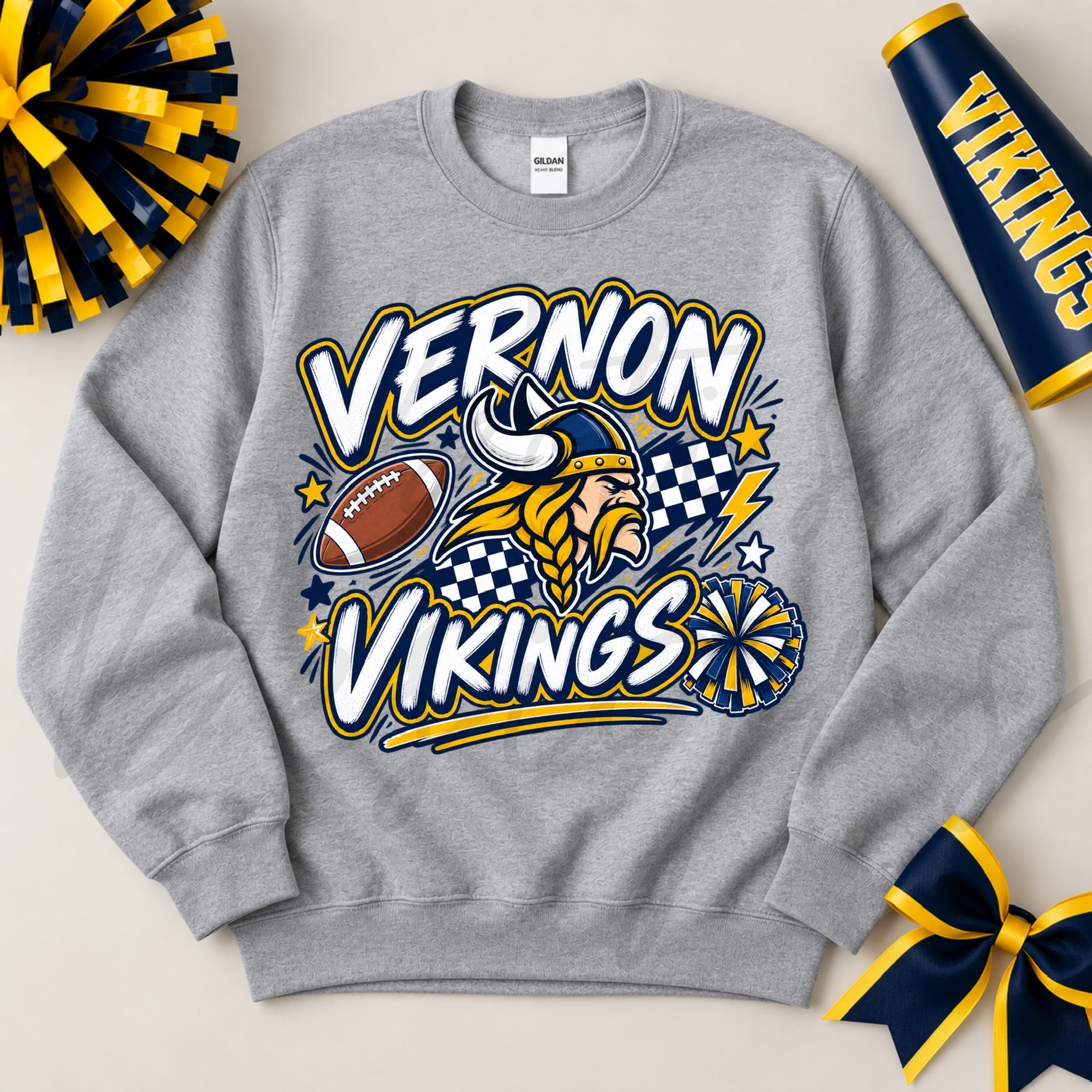 Check/Bolt Vernon Vikings - Grey