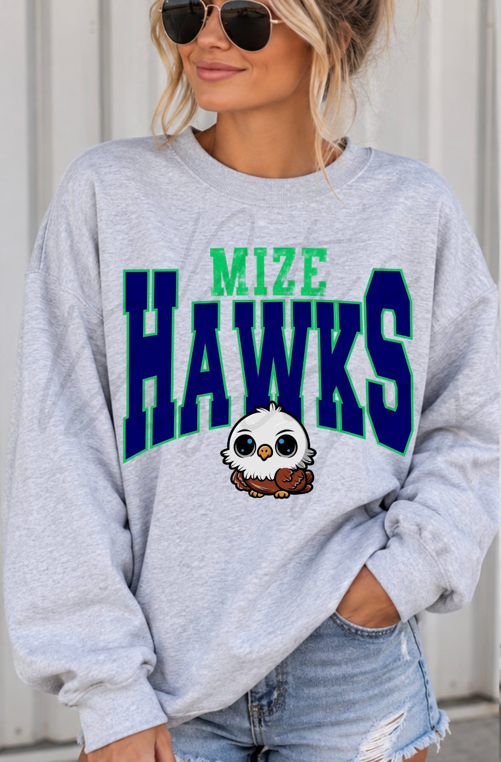 Mize Hawks - Retro School Mascot