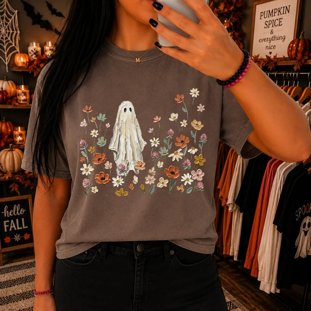 Faux Painted Floral Field Ghost