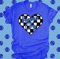 KC Baseball Checkered Heart
