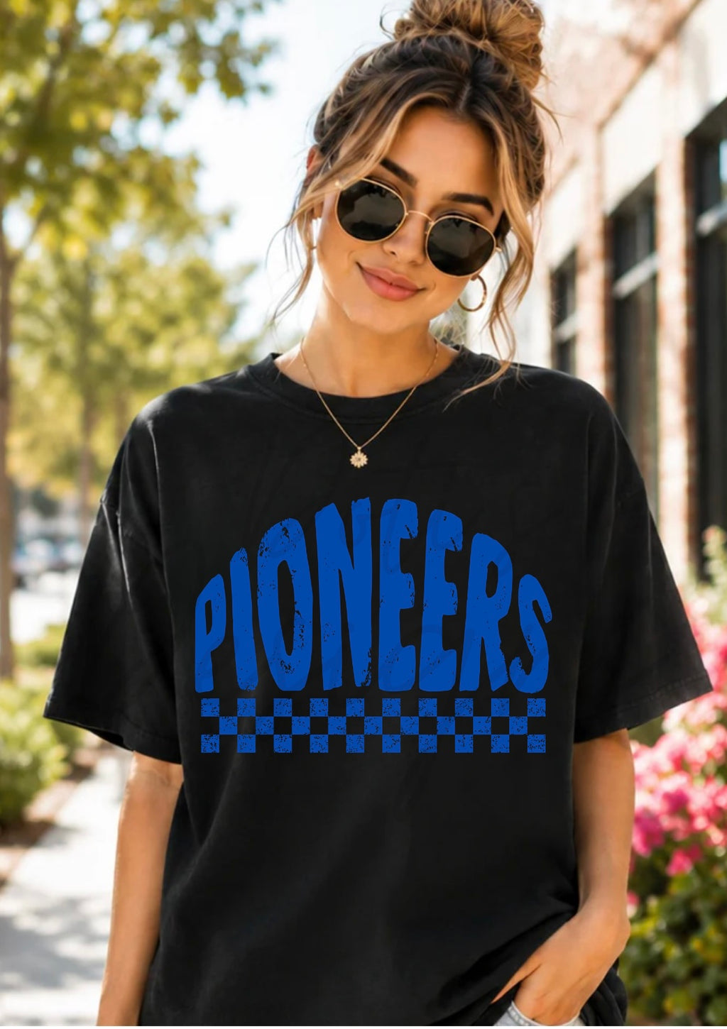 Pioneers Checkered Mascot