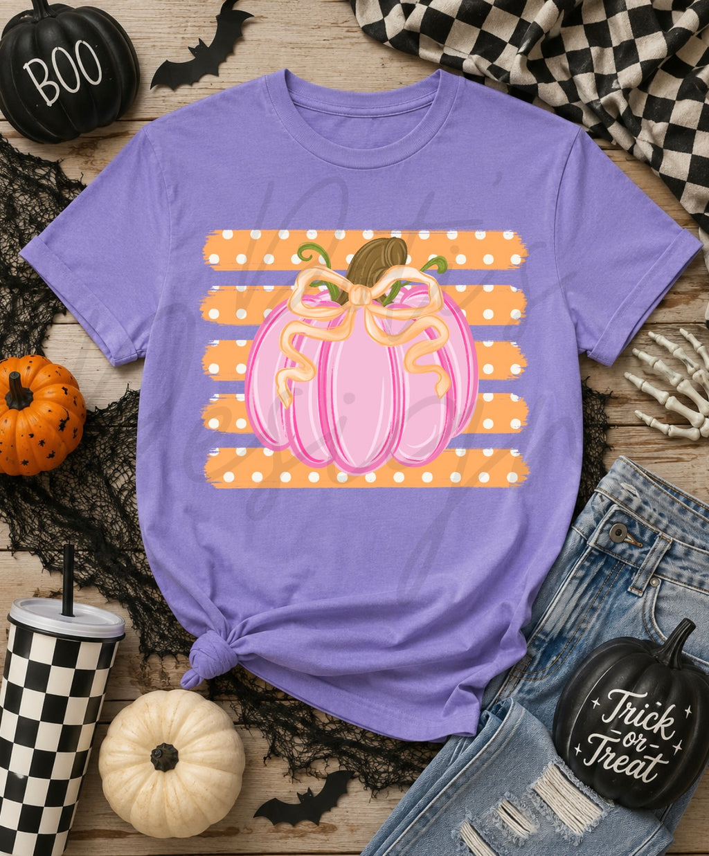 Polka Dot Stripes, Pink Pumpkin