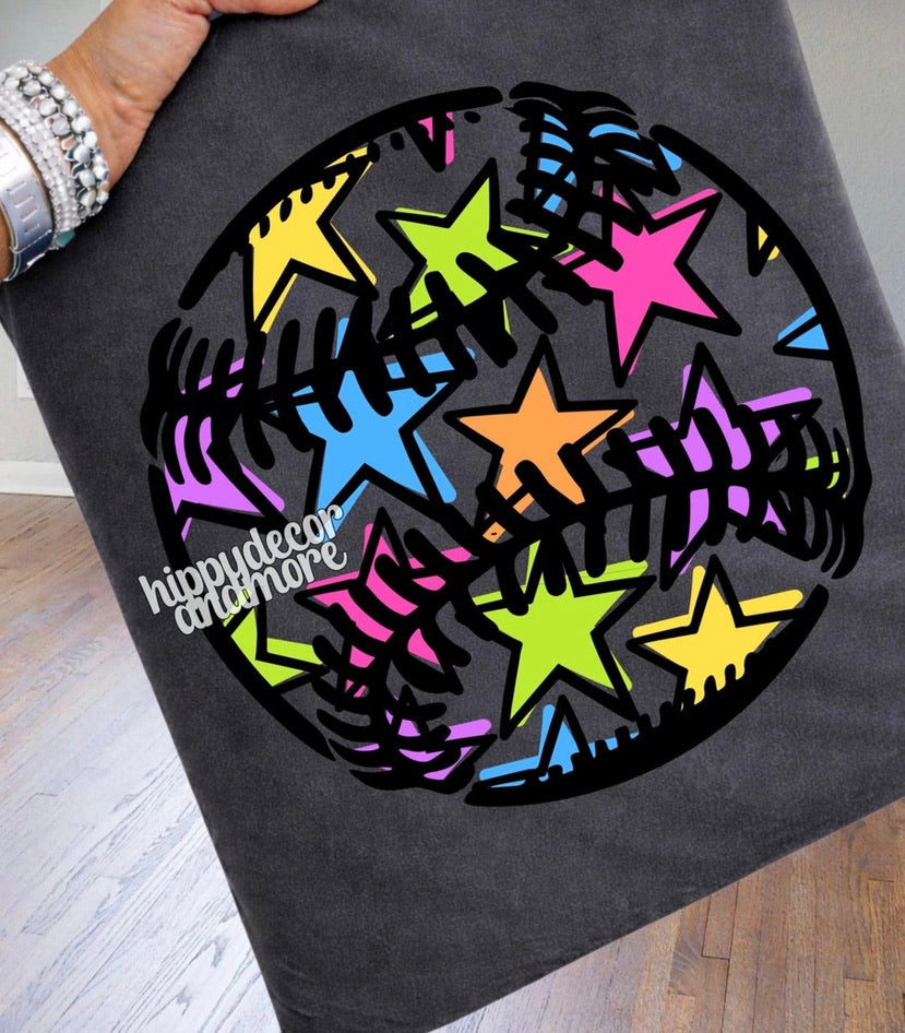 Ball with Neon Stars