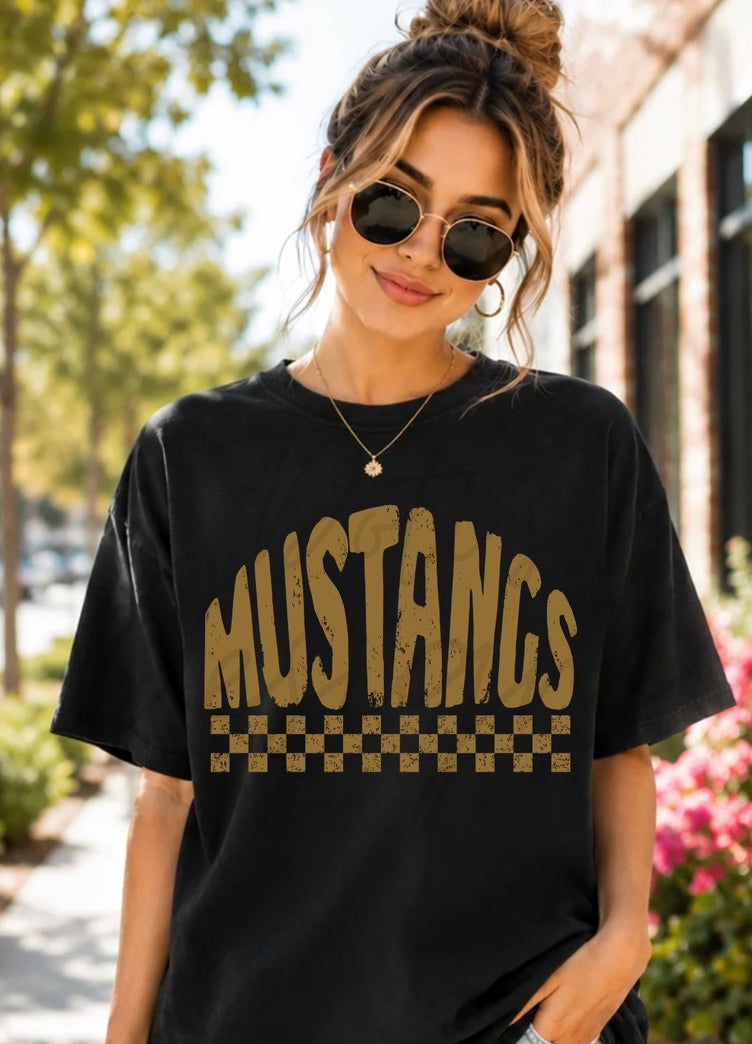 Mustangs Checkered Mascot