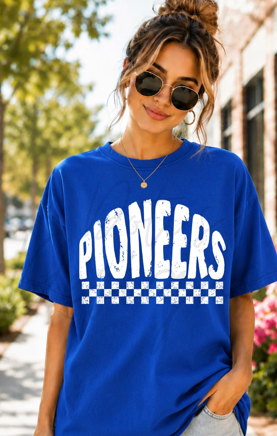 Pioneers Checkered Mascot
