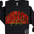Kansas City Football Glitter Leopard
