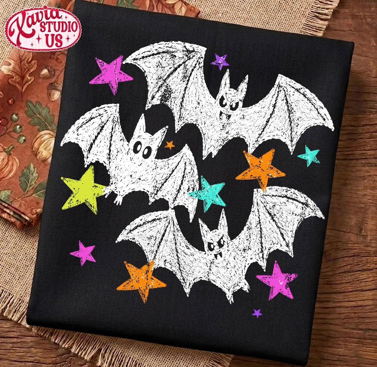 Bats and Colorful Stars