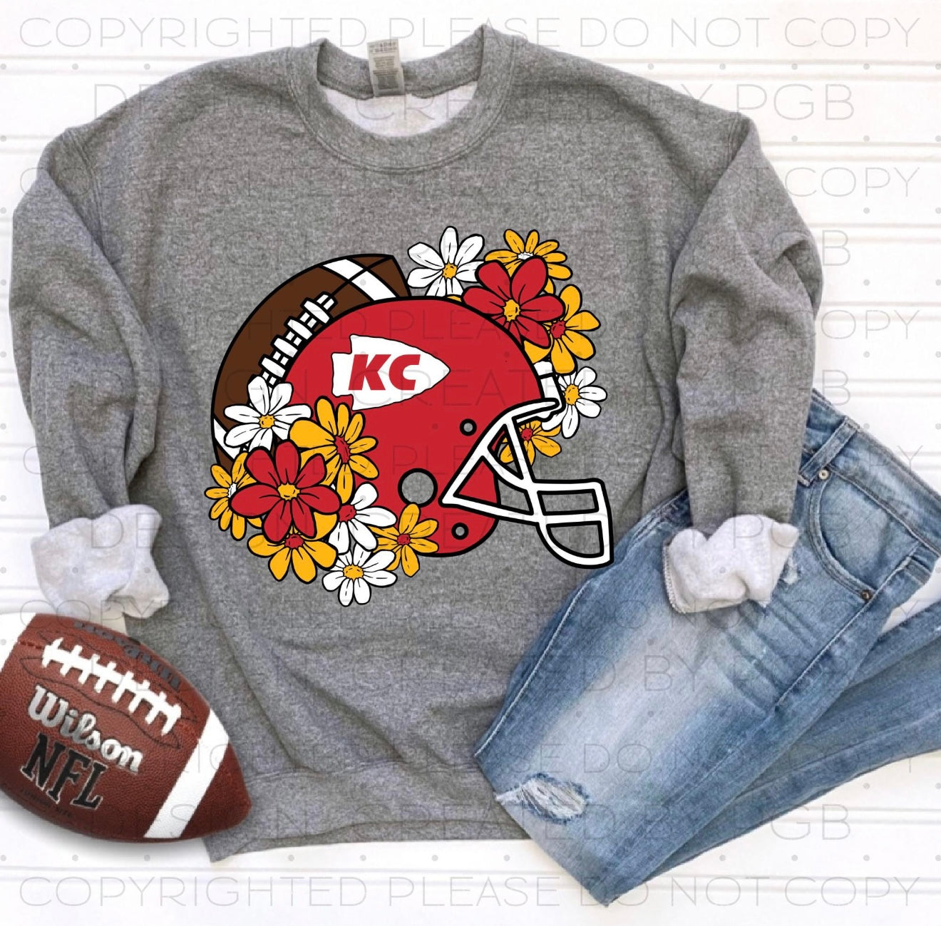 Floral KC Football Helmet