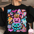 Neon Stacked Pumpkins