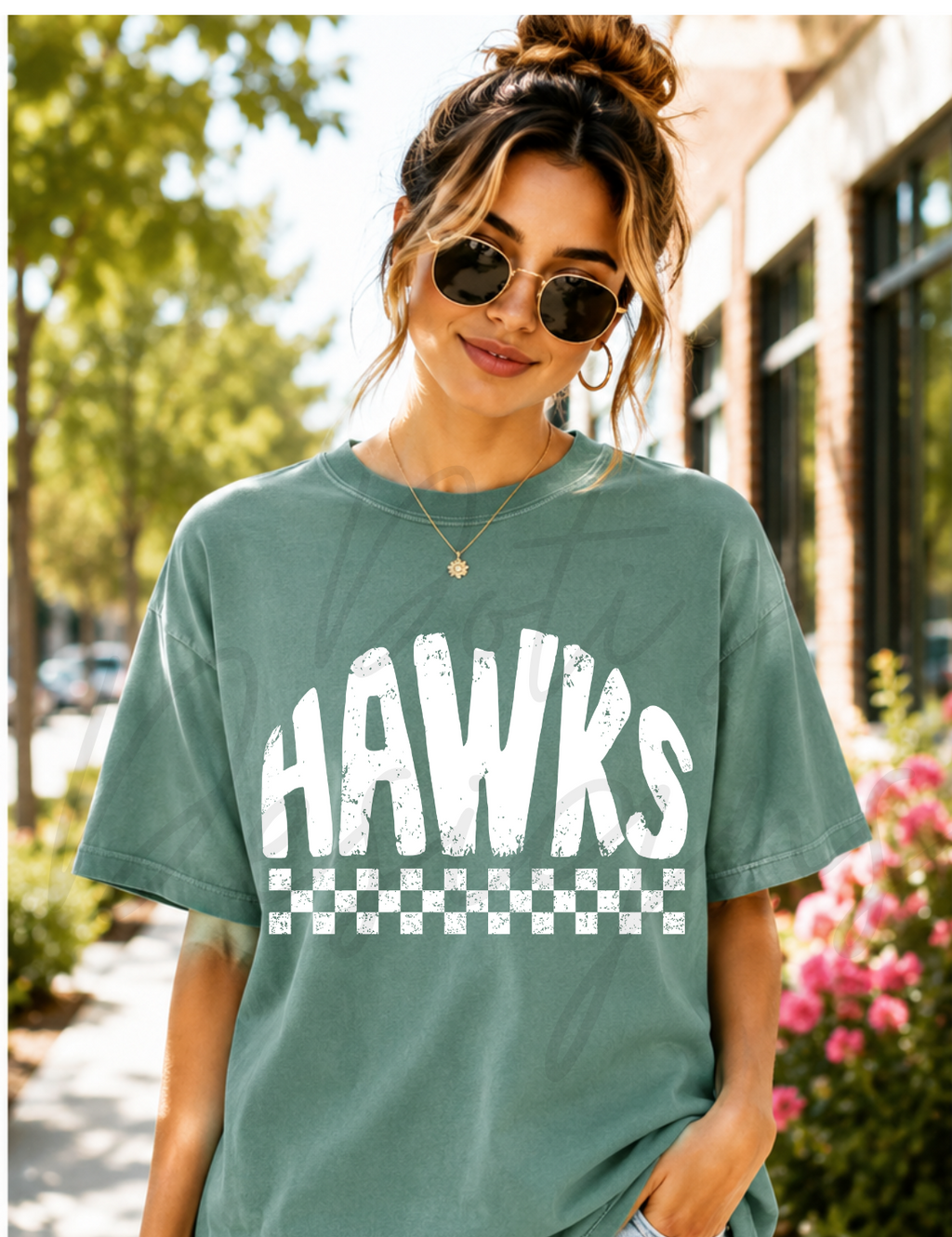Hawks Checkered Mascot