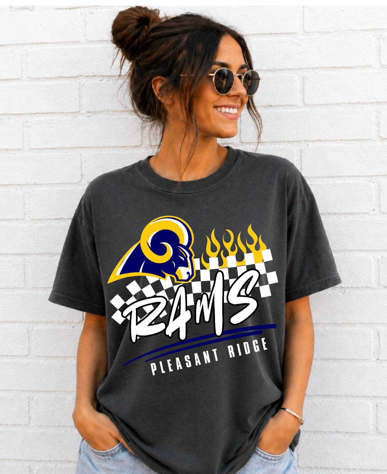 Pleasant Ridge Rams Checkered T-Shirt