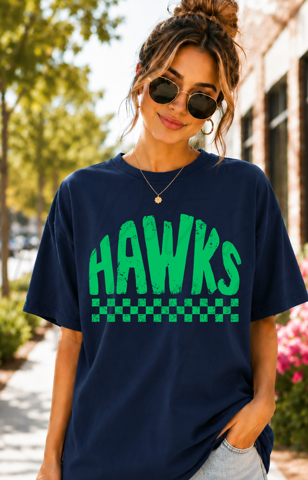 Hawks Checkered Mascot