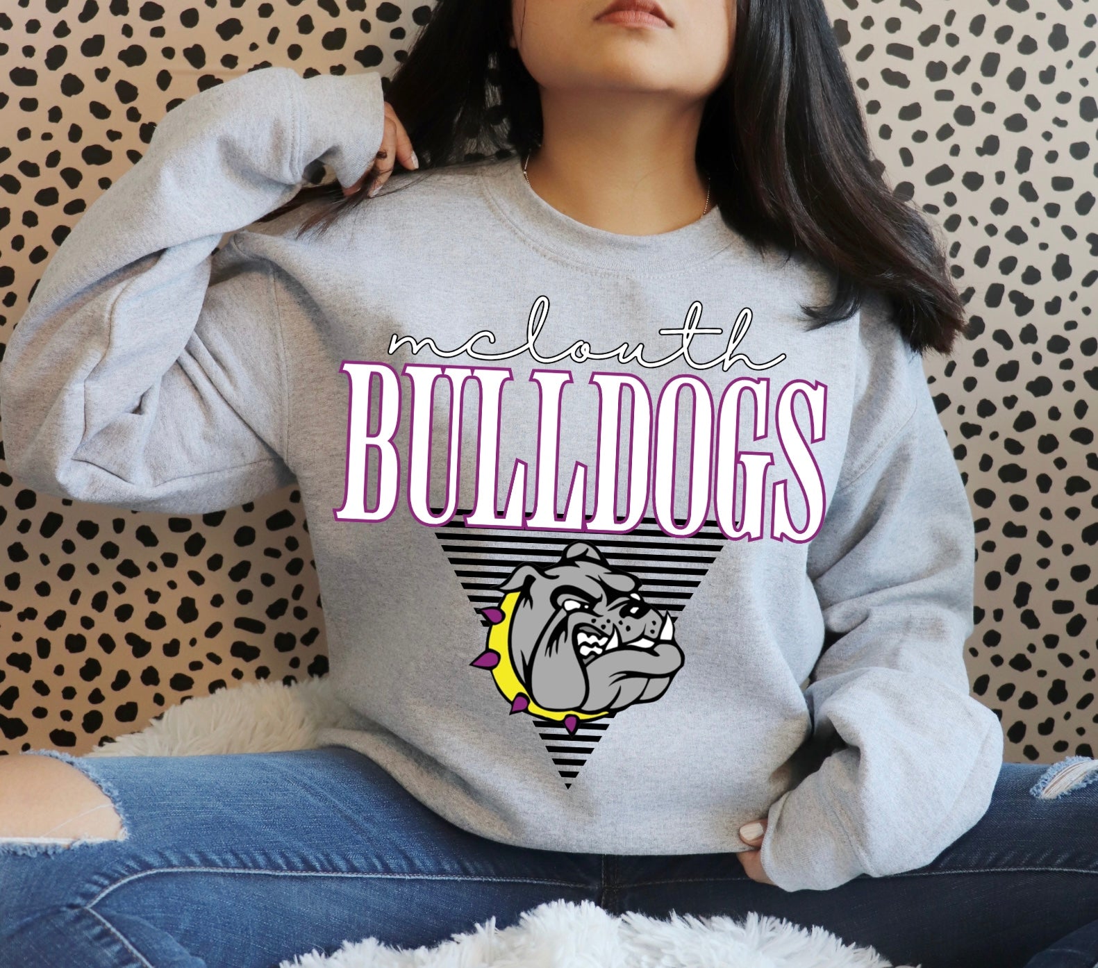 McLouth Bulldogs Retro Geometric